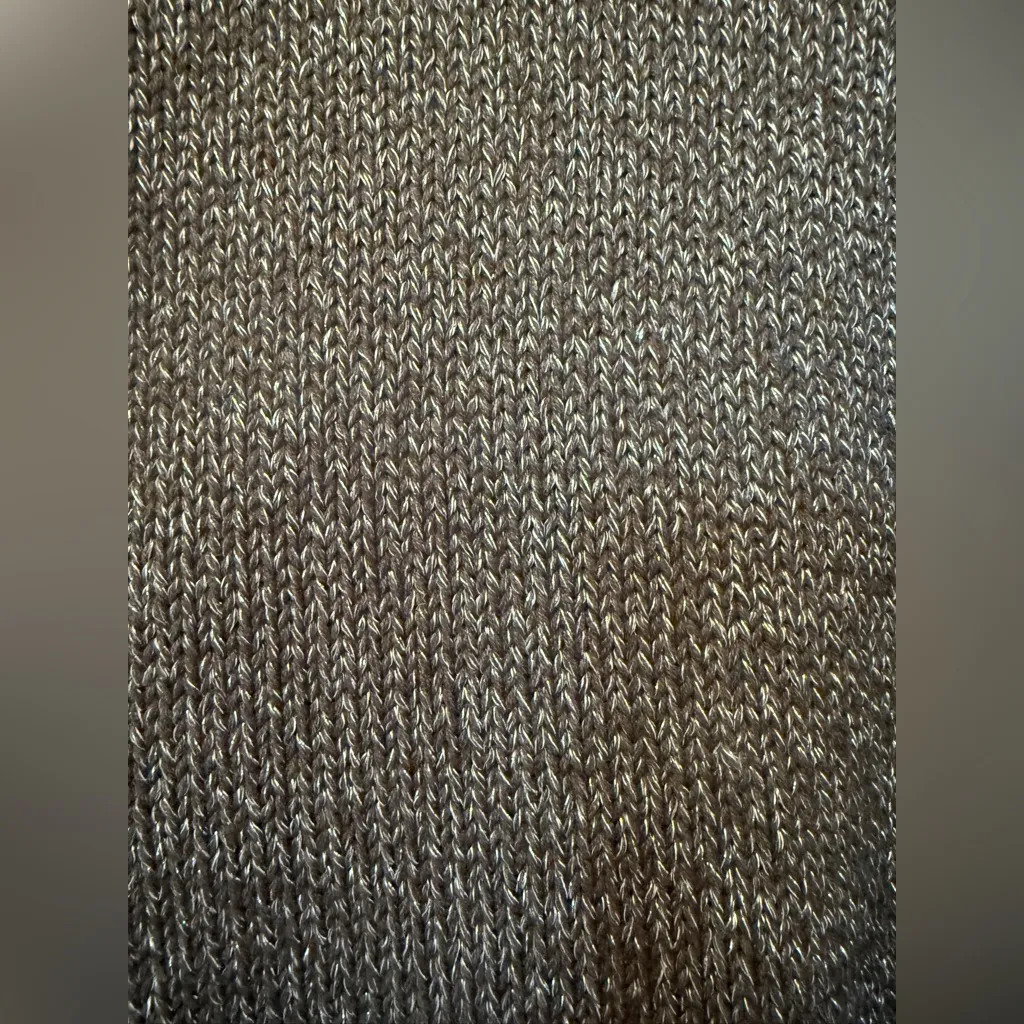 Cabi Women’s Charcoal Grey Metallic PullOver Button Closure Poncho Sweater-S - Image 4