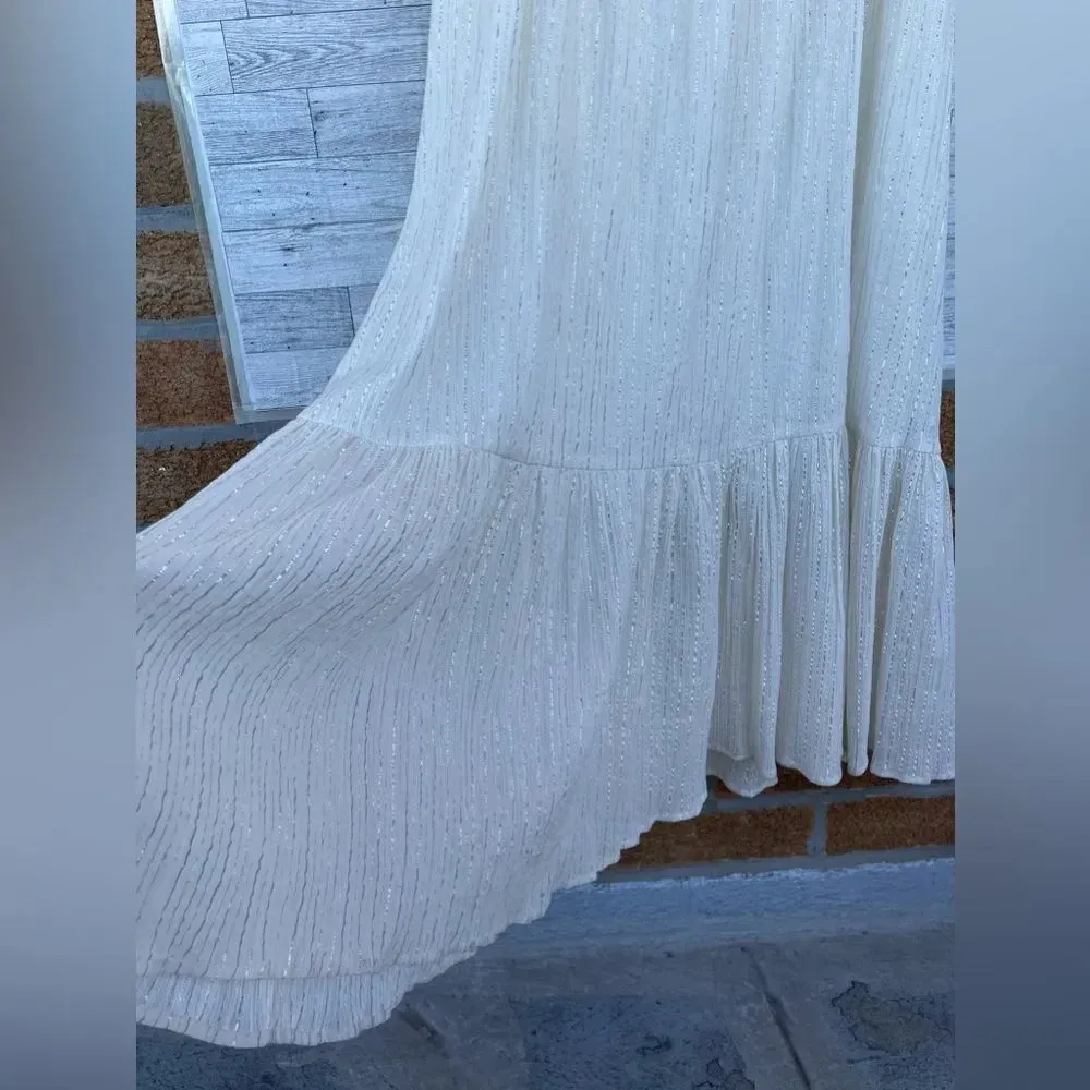 Maisonette x Erin Walsh women’s Ottilie tie back House dress XL Silver - Image 6