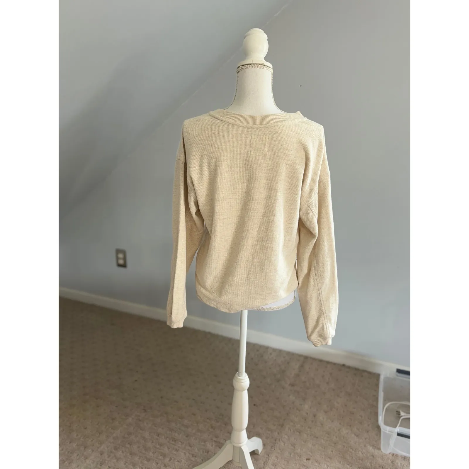 Aerie Button Henley Top Long Sleeve Casual‎ Everyday Shirt XS - Image 2