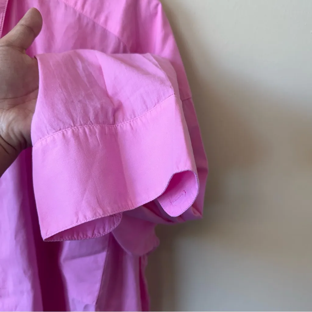 Xirena Pink Button Down Front Pocket Long Sleeve 100% Cotton Collard Shirt Size XL - Image 3