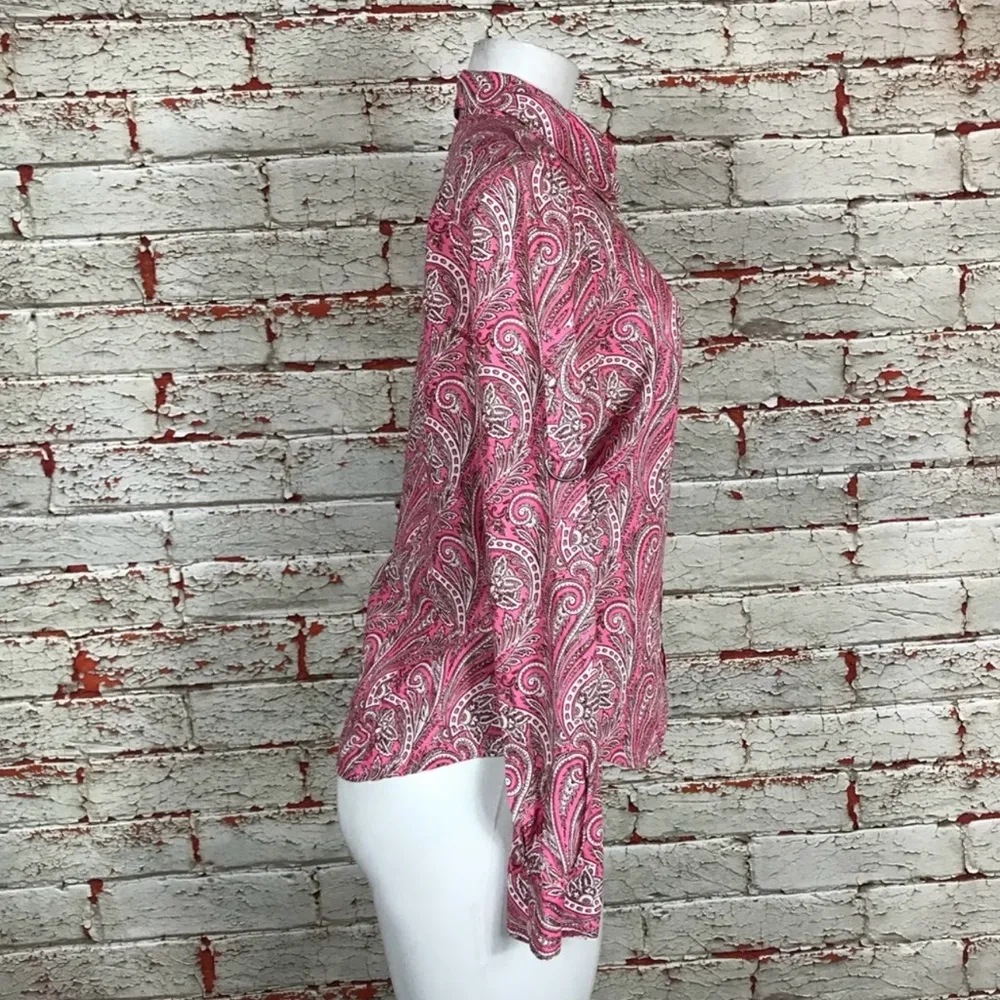 Robert Graham Shirt Size Small Pink Paisley Cowgirl Long Sleeve Blouse Top Rodeo - Image 7