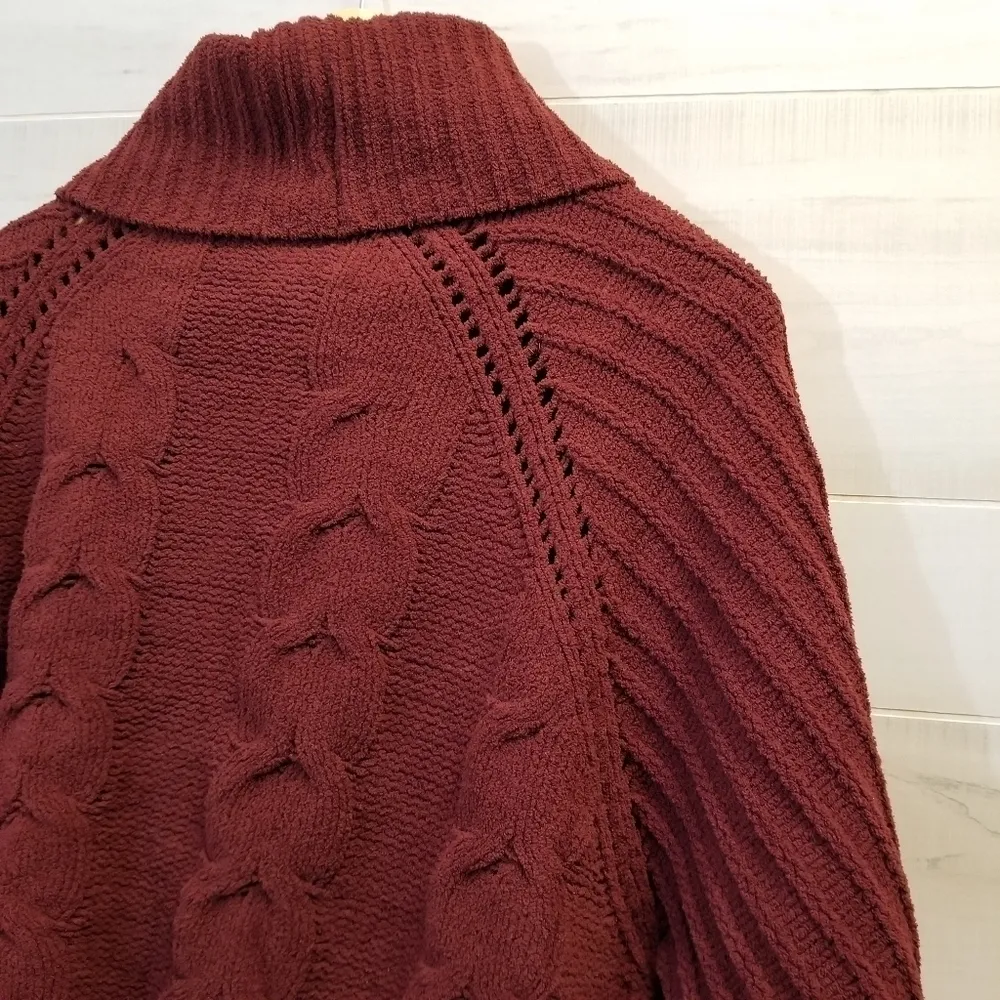 {M} Moon & Madison Maroon Chunky Knit Sweater - Image 3