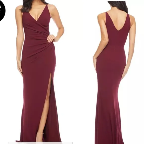 Dress The Population Burgundy Maxi Dress Size XL - Image 2