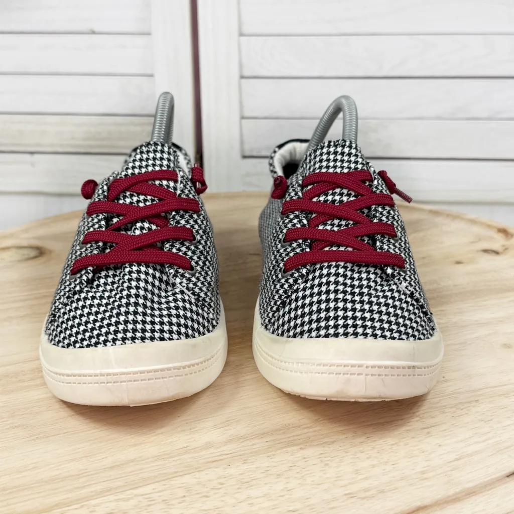 Jellypop Dallas Houndstooth Check Knit Lace Up Sneakers Black White Size 10 - Image 2
