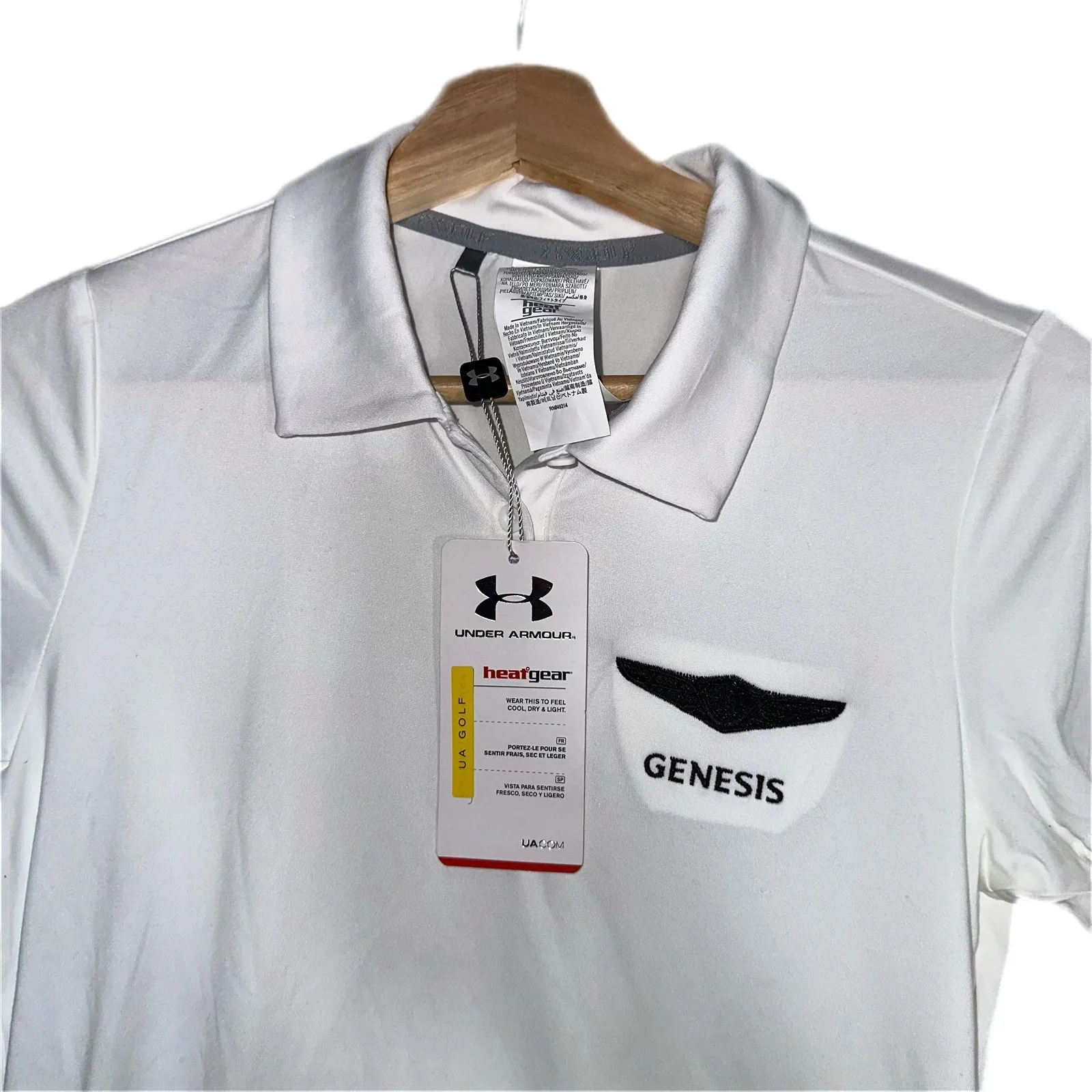 Genesis Invitational Nike White NEW Standard Fit Women's Golf Polo‎ Top Sz XS - Image 2