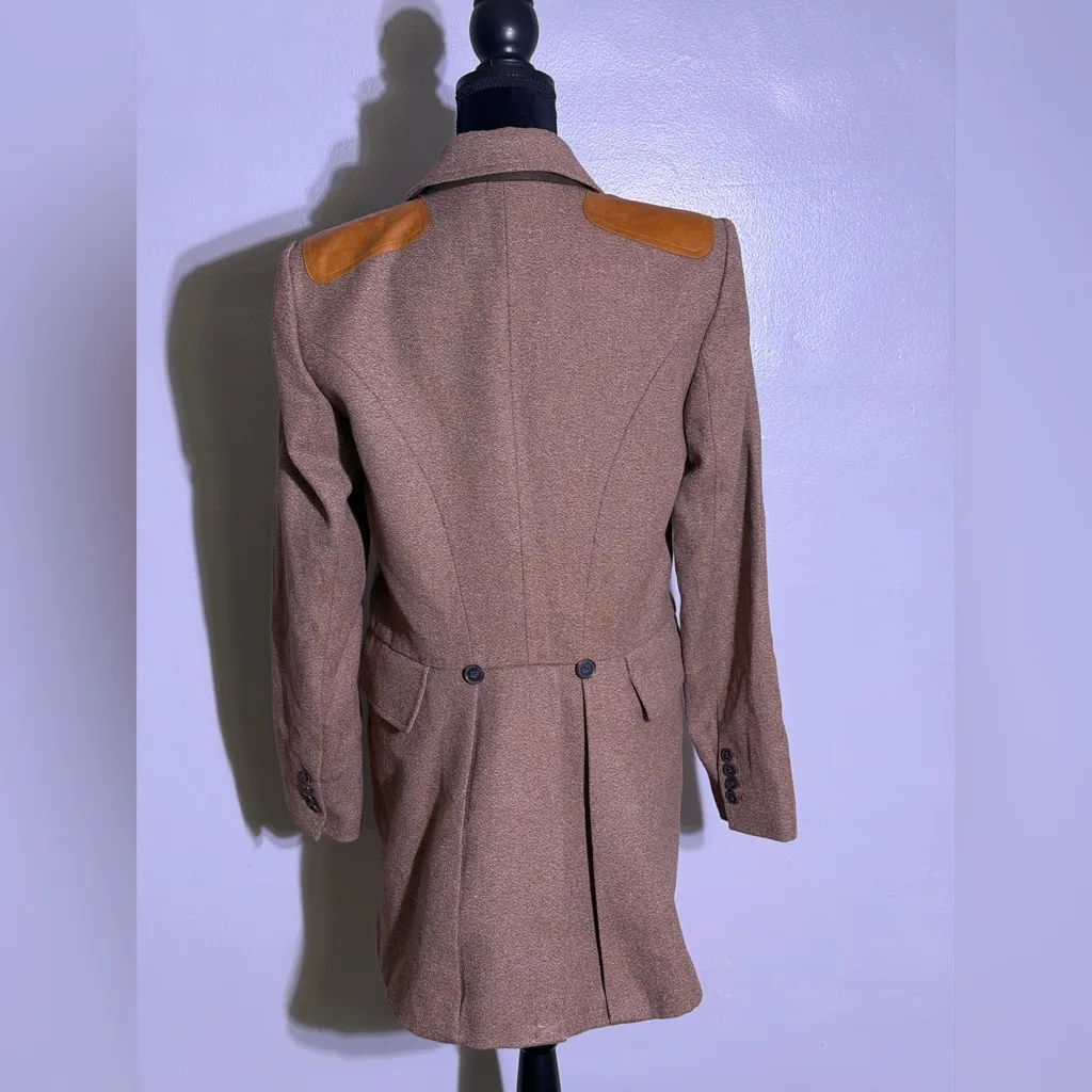 NWT Banana Republic Wool Riding Jacket with Leather Shoulder - Image 5