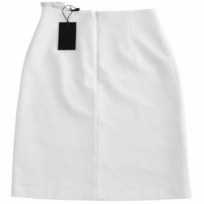 NBD Skirt Womens Large White Asymmetrical Hem Pencil Glam Cutout Mini - Image 3