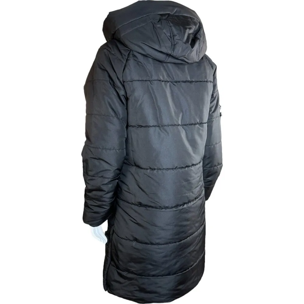 Susan Graver Water Resistant Quilted Puffer Jacket Black XX-Small NWOT Hooded - Image 9