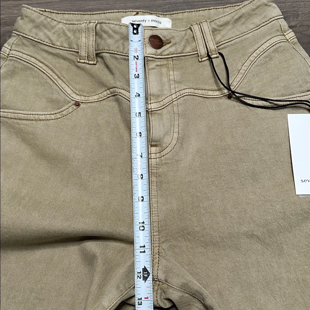 Seventy + Mochi Mia Barrel Leg Jean Super High Rise Desert Sand Tan Size 26 - Image 14