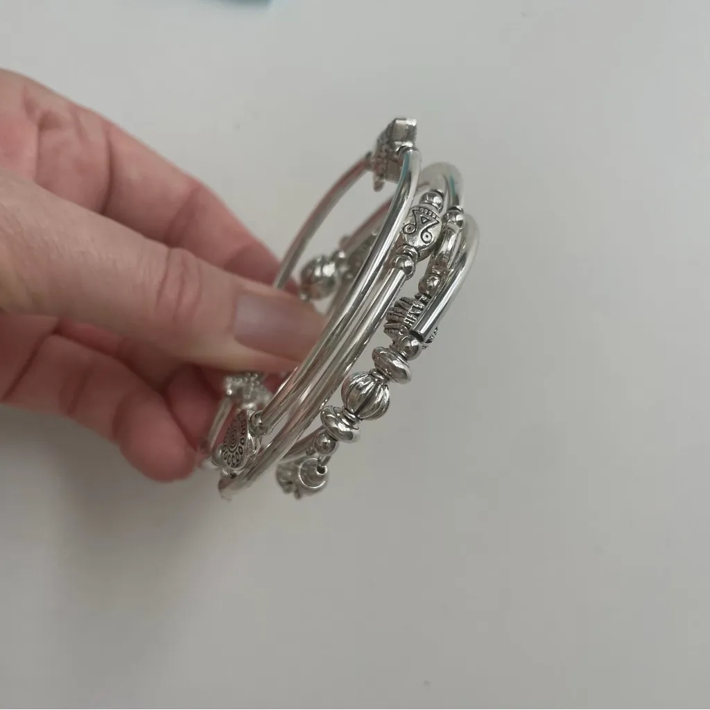 Swirly Bracelet Sea Charms Turtle Starfish Shell Flower Leaf Sun Silver Stretch - Image 7