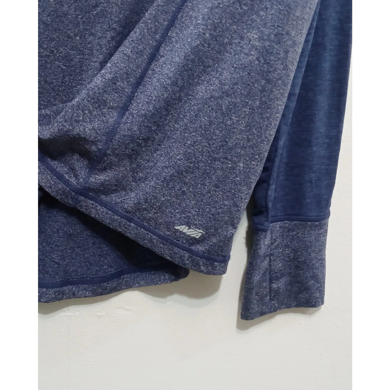 Avia Women's Athletic Top Pullover Blue Drawstring Long Sleeve Funnel Neck XL - Image 4