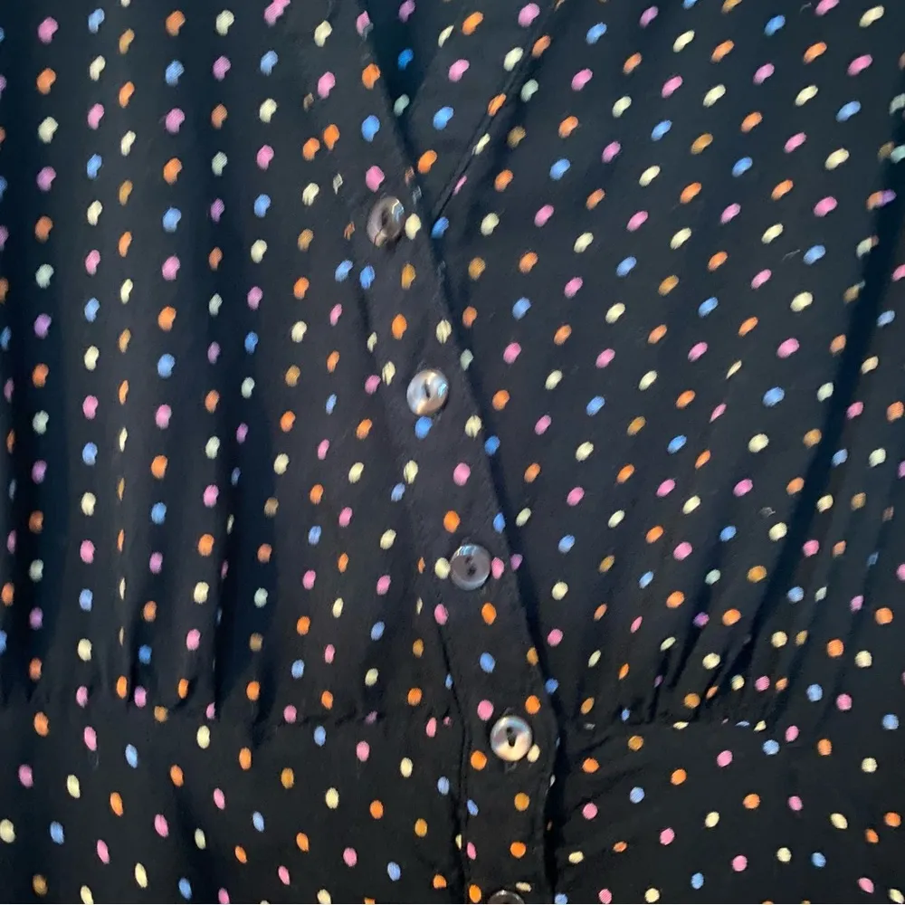 Free People Pippa Short Sleeve Ruched Polkadots Dress Size XS - Image 9