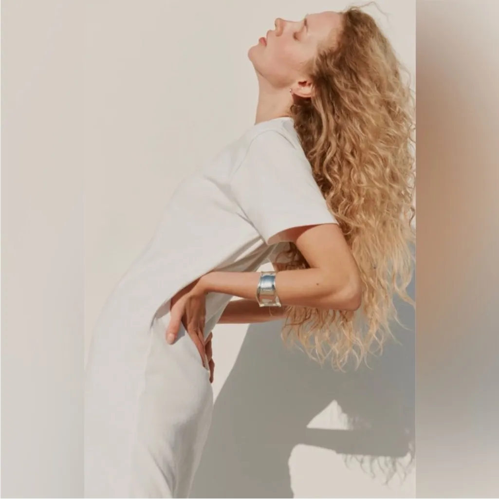 AYR Practice Tee Dress Oyster White New Size Medium - Image 5