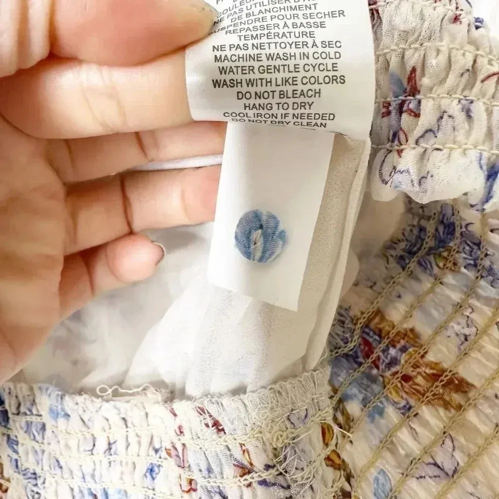 JOIE Cropped Floral Blouse V-Neck Size Medium Cottagecore Homestead‎ - Image 5