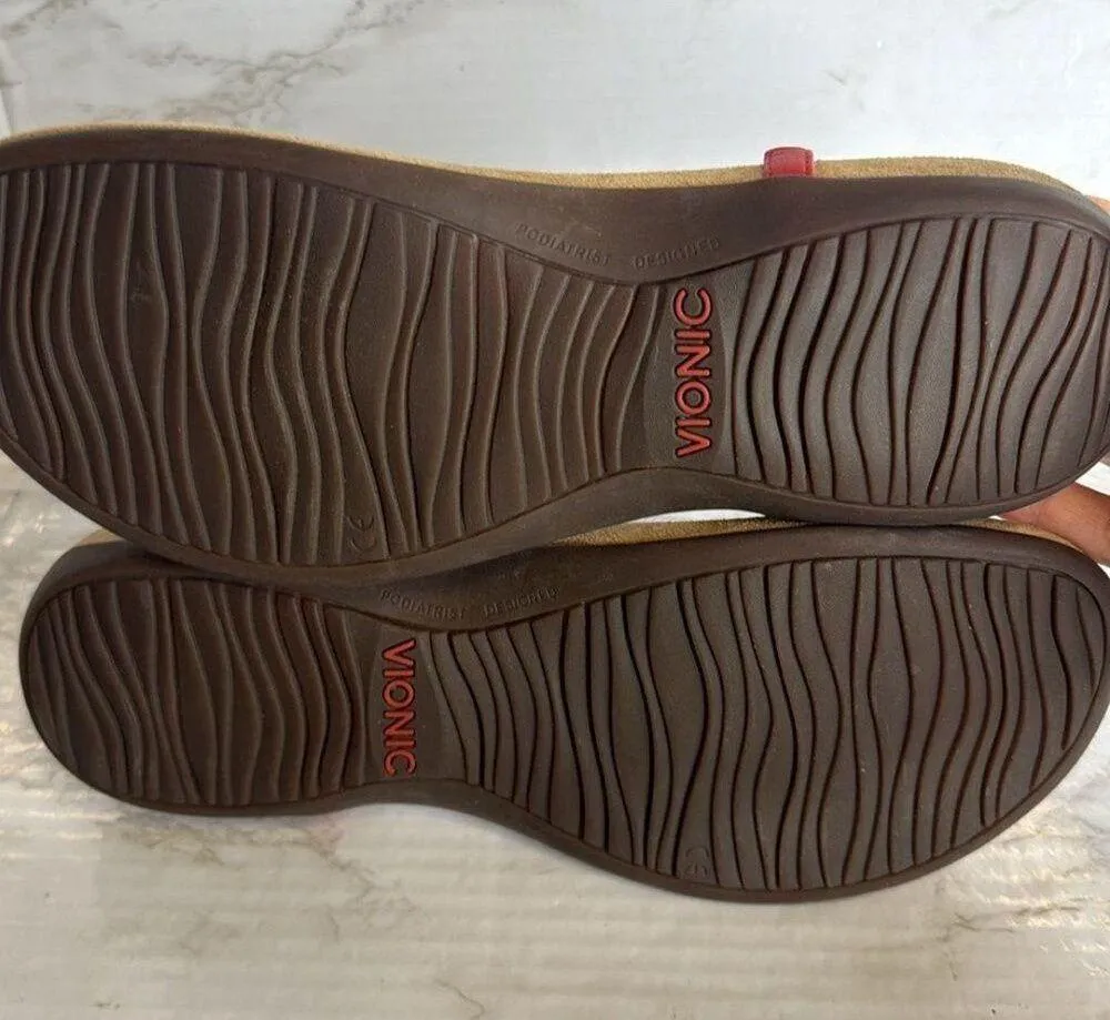 Vionic Womens Paulie Sandal flower detail t strap sandals shoes size 8 - Image 9