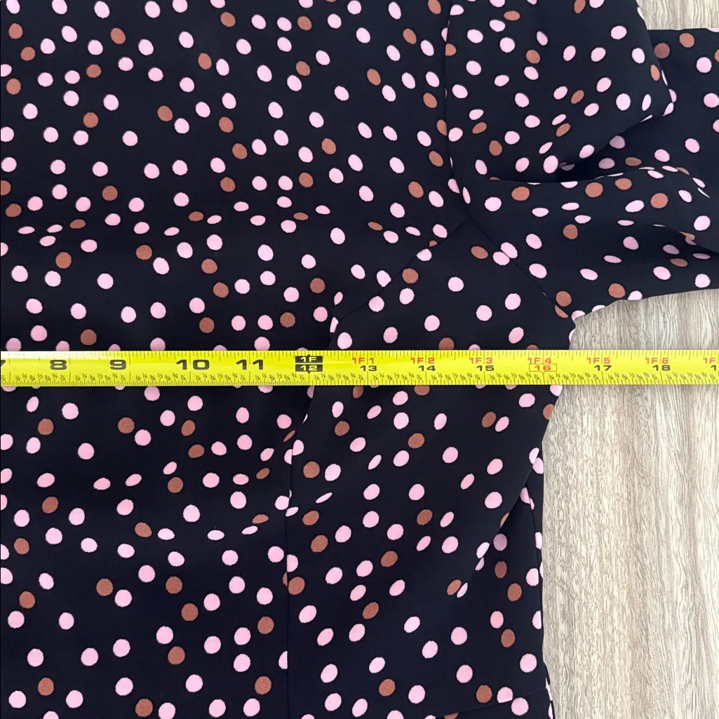 Boden Delia Top Women’s Size 8 Crewneck Black Pink Polka Dots - Image 6