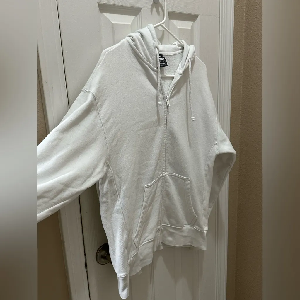 Aritzia TNA Sweatfleece
Cozy Fleece Boyfriend Fit Zip Up
Hoodie White XS - Image 10