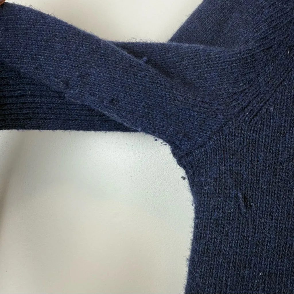 Jenni Kayne Everyday Cardigan Navy Women's Size XS Wool/Viscose/Polyamide/Cashmere - Image 4