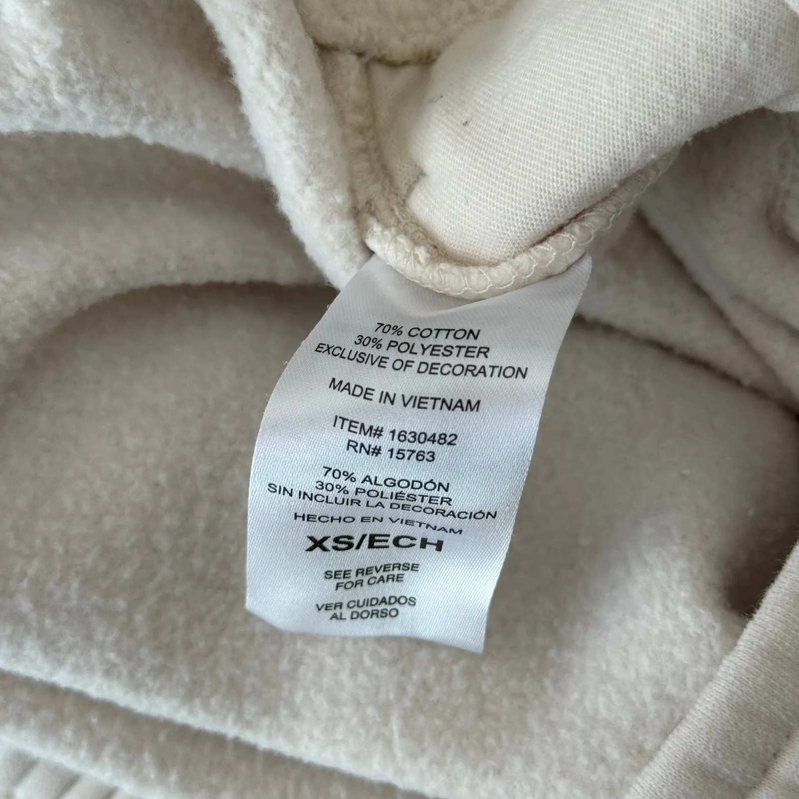 Champion Cream Fleece-lined Drawstring Lounge Sweatpants Athleisure Women XS - Image 5