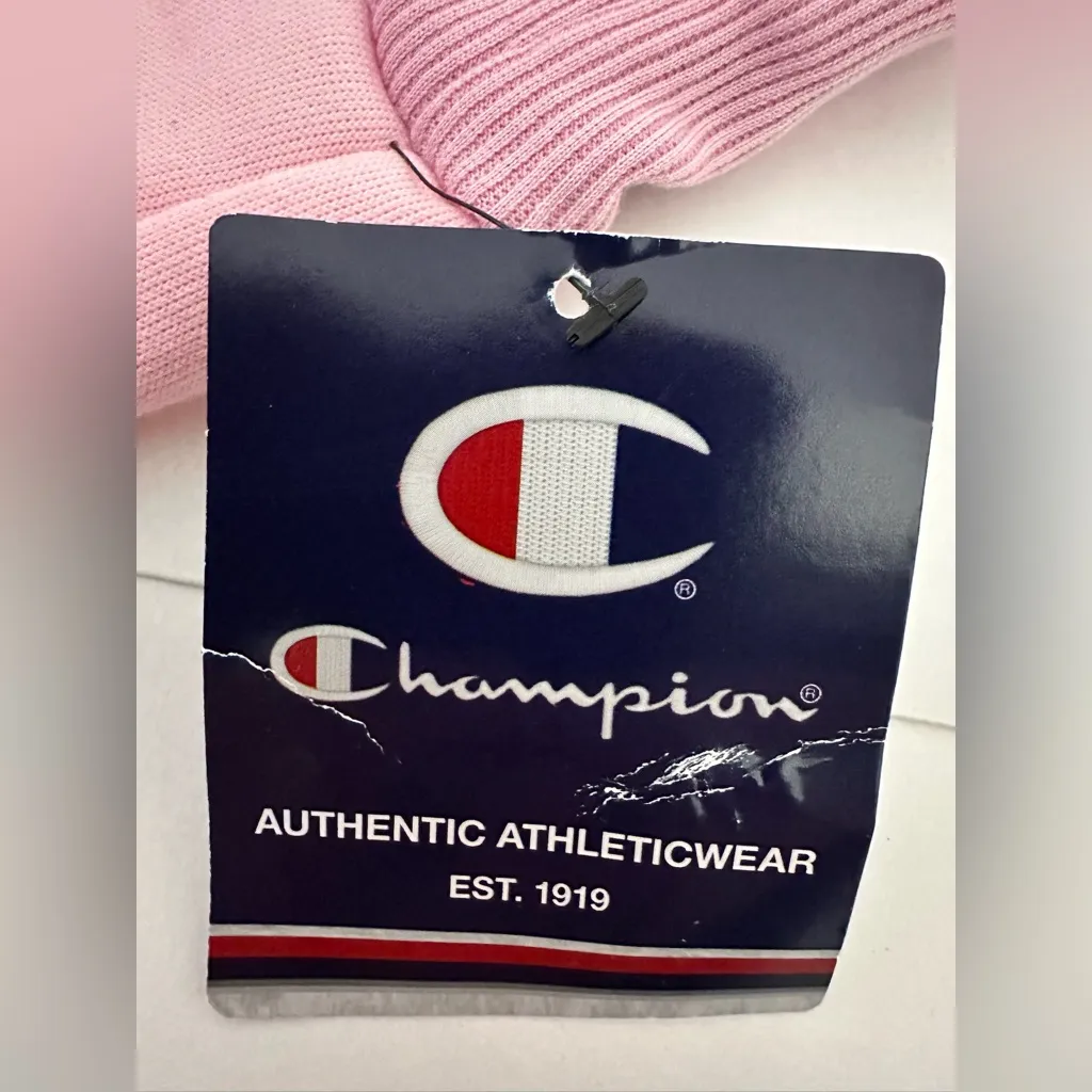 NWT Champion Powerblend Ice Cake Pink Graphic Logo Hoodie Women Small See Notes - Image 7