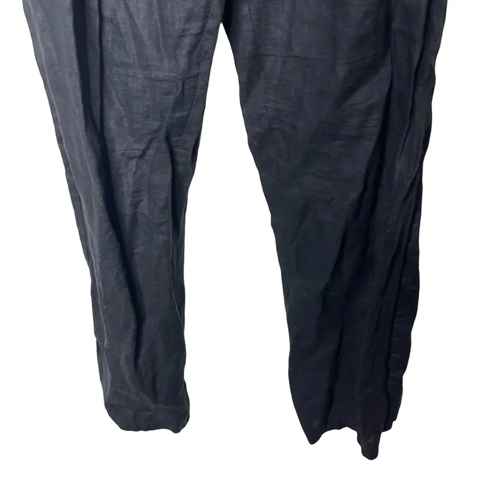 Luxmii Piega 100% Linen Pleated front Trouser in Black sz XS - Image 6