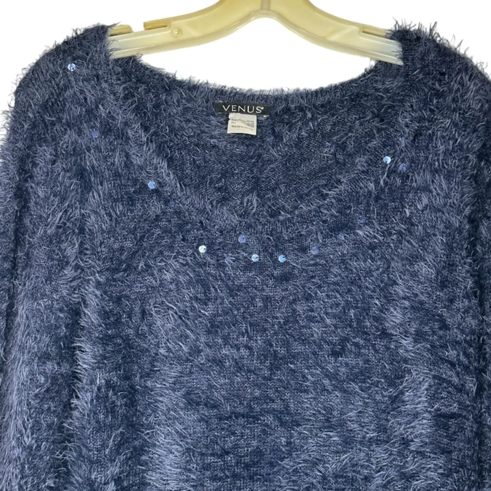 Venus Navy Fuzzy‎ Sweater - Image 2