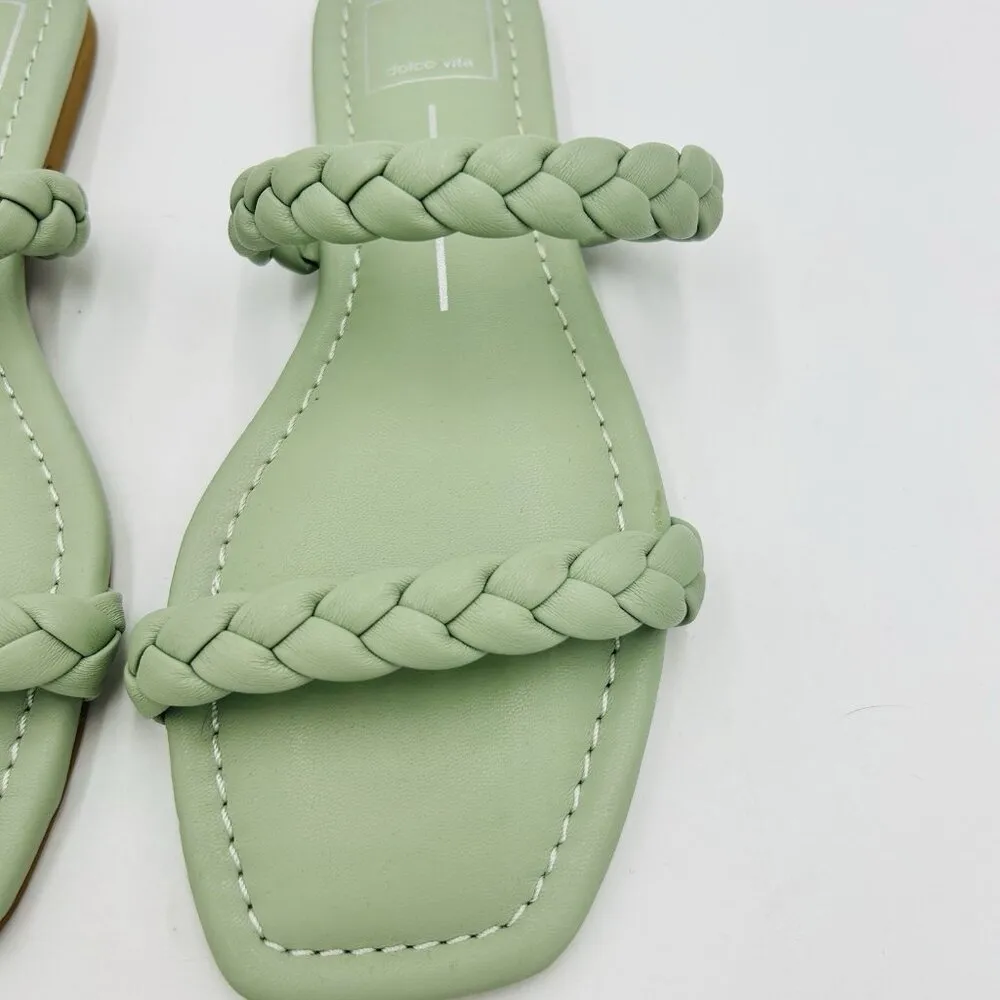 NWOT Dolce Vita Double Braided Strap Flat Sandals Seafoam Green Sz 8 NEW - Image 4