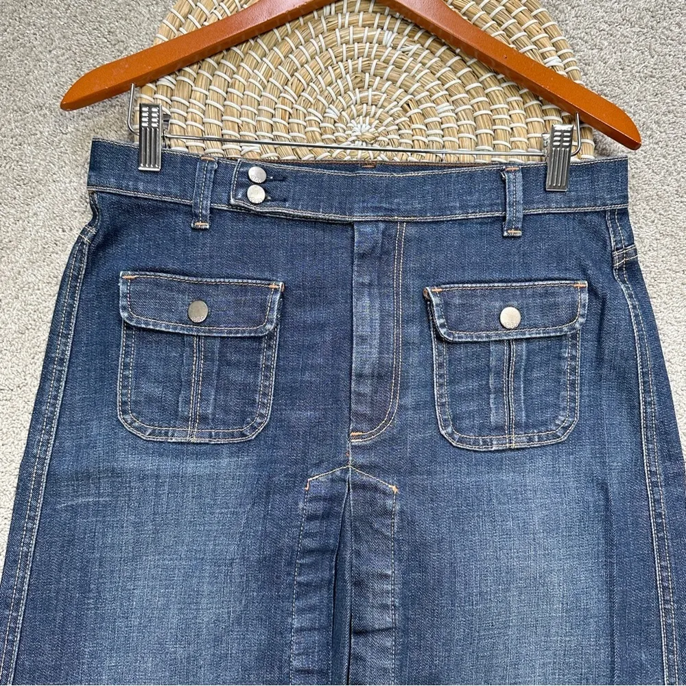 GAP 1969 Women’s Multi Pocket Denim Mini Skirt Larchmont Front Slit Y2K 30/10 - Image 3