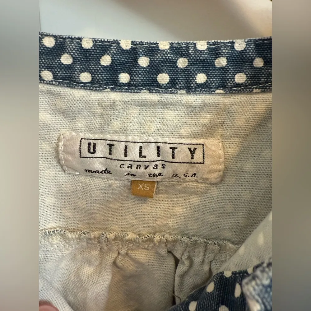 Utility Canvas Made in USA Polka Dot Top size XS Blue - Image 3