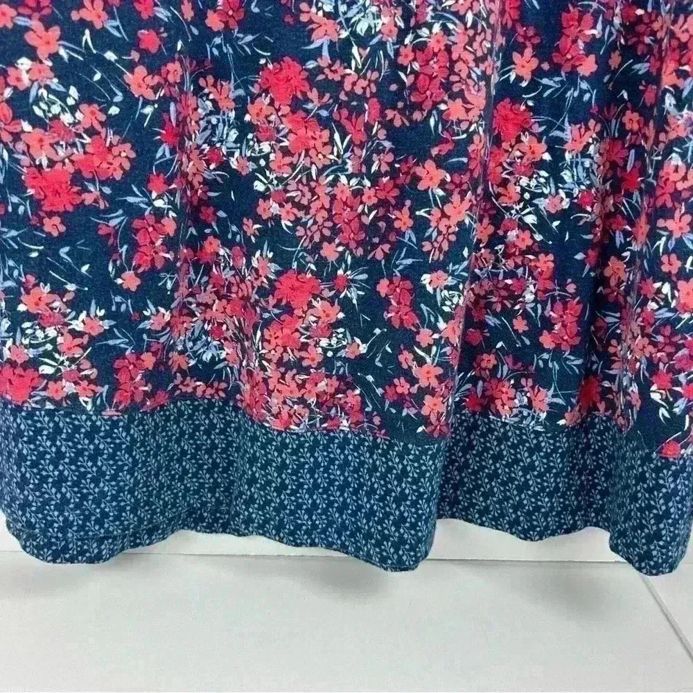 J. Jill Women's Floral Long Sleeve Blouse Blue/pink Size L - Image 6