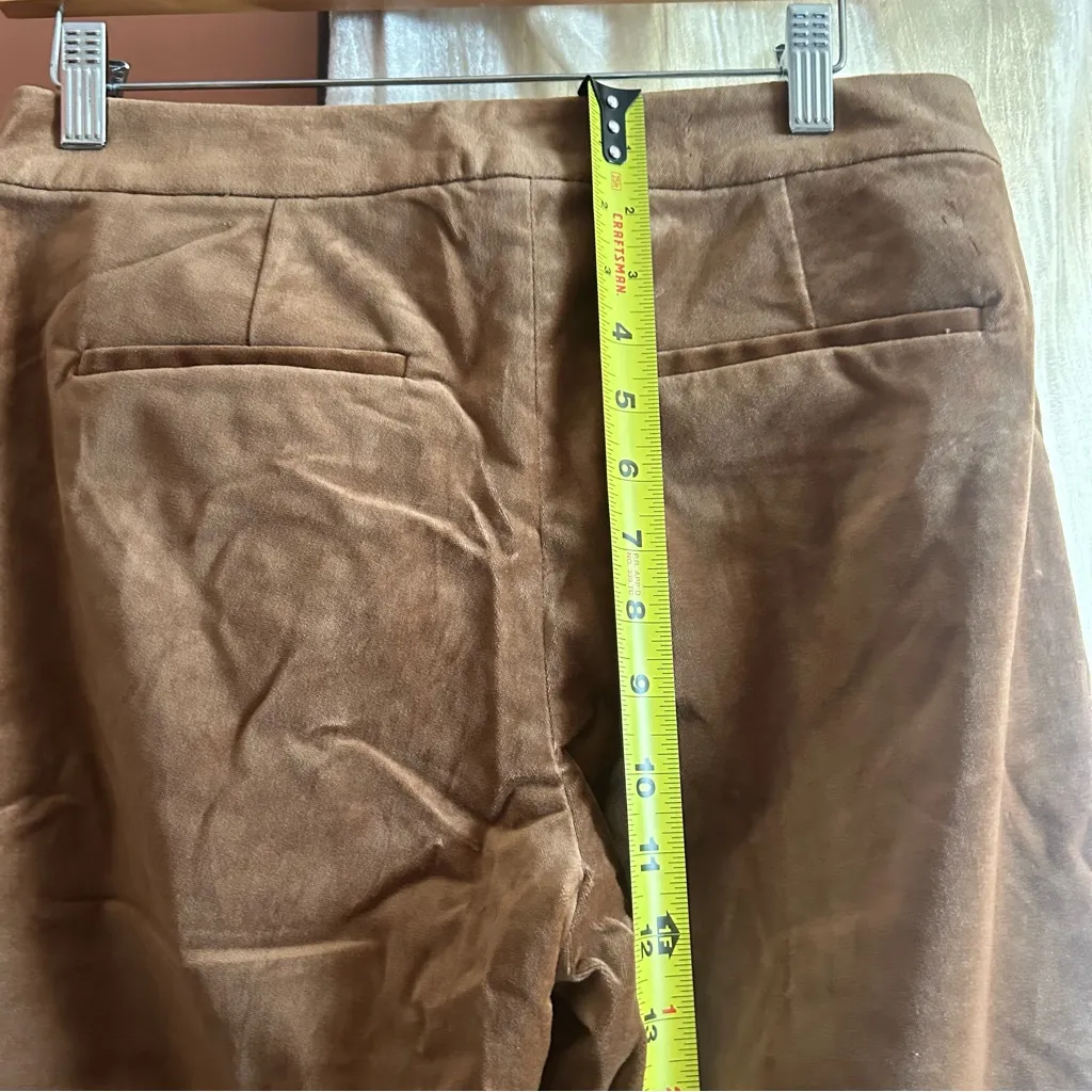 J. Crew‎ Full-length Kate Straight-leg Pants Stretch Velvet Tan Brown NWT Size 4 - Image 10