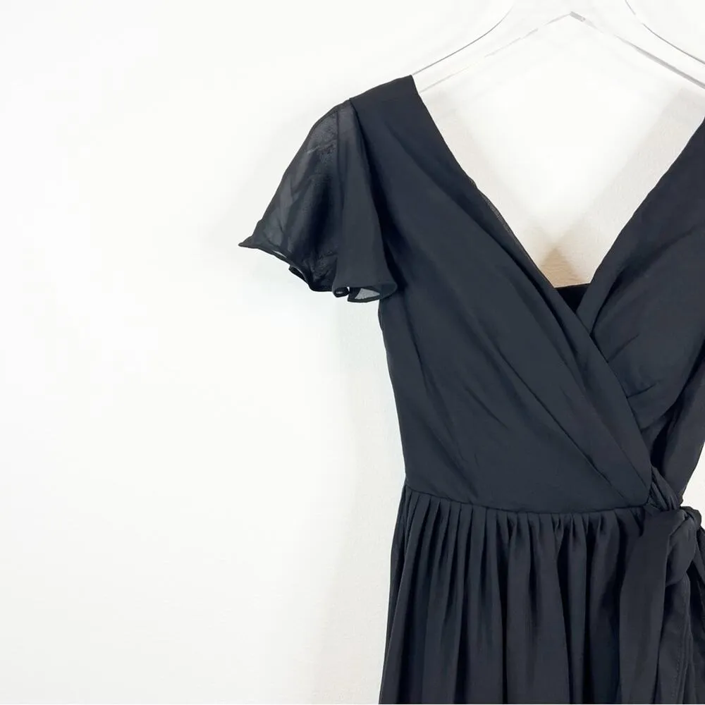 Lavetir Long Chiffon Bridesmaid Slit Leg Dress 2 Black - Image 4