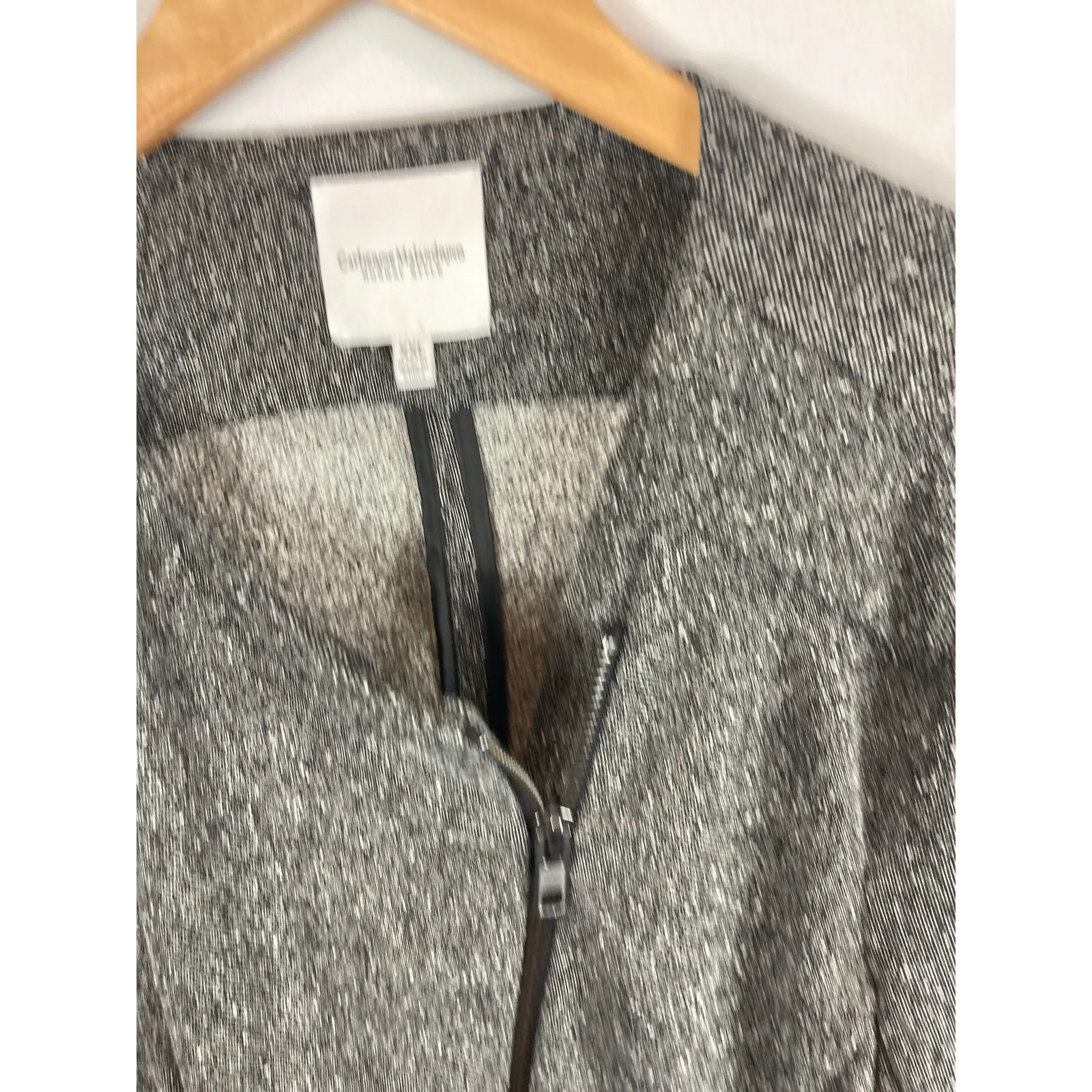 Catherine Malandrino Black Marbled Side Zip Jacket Size XXL - Image 3