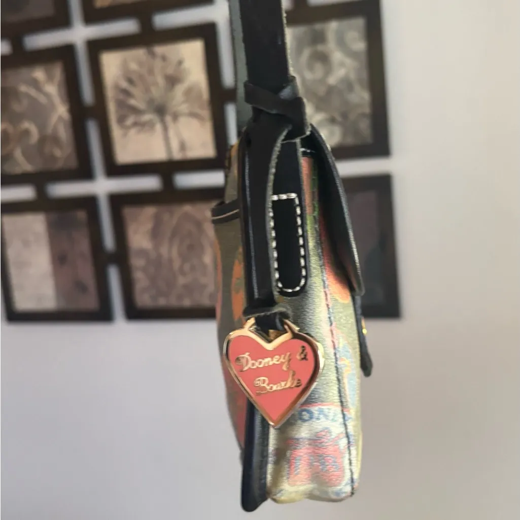 Authentic Dooney & Bourke Colorful Logo snap flap small shoulder bag Made in USA - Image 12