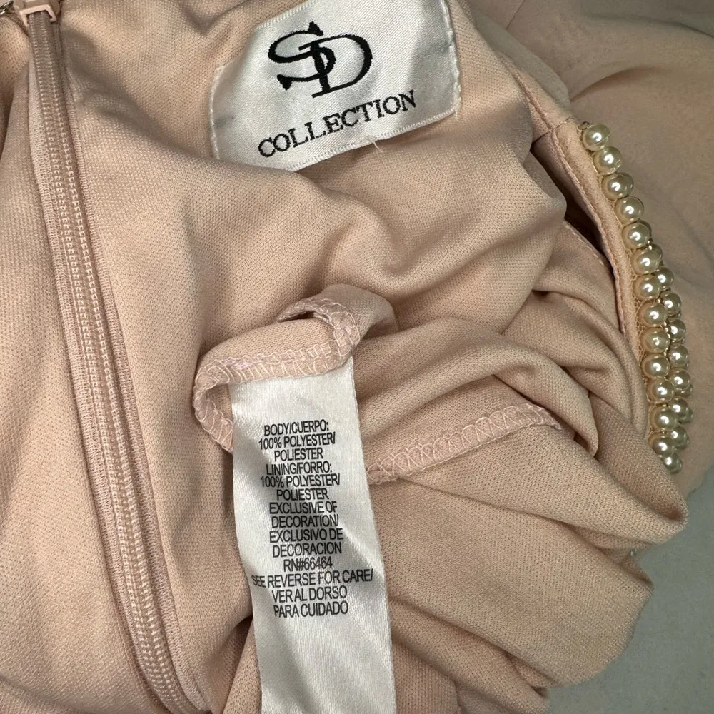 SD Collection Dress Dusty Pink with Faux Pearl Detail Neckline Sleeveless. #62 - Image 8