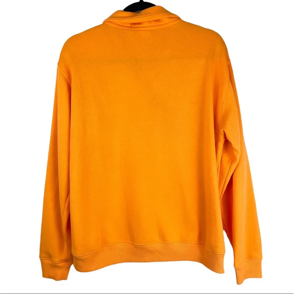 PINK Victoria’s Secret Orange Spellout Quarter Zip Sweatshirt Sz Medium - Image 3