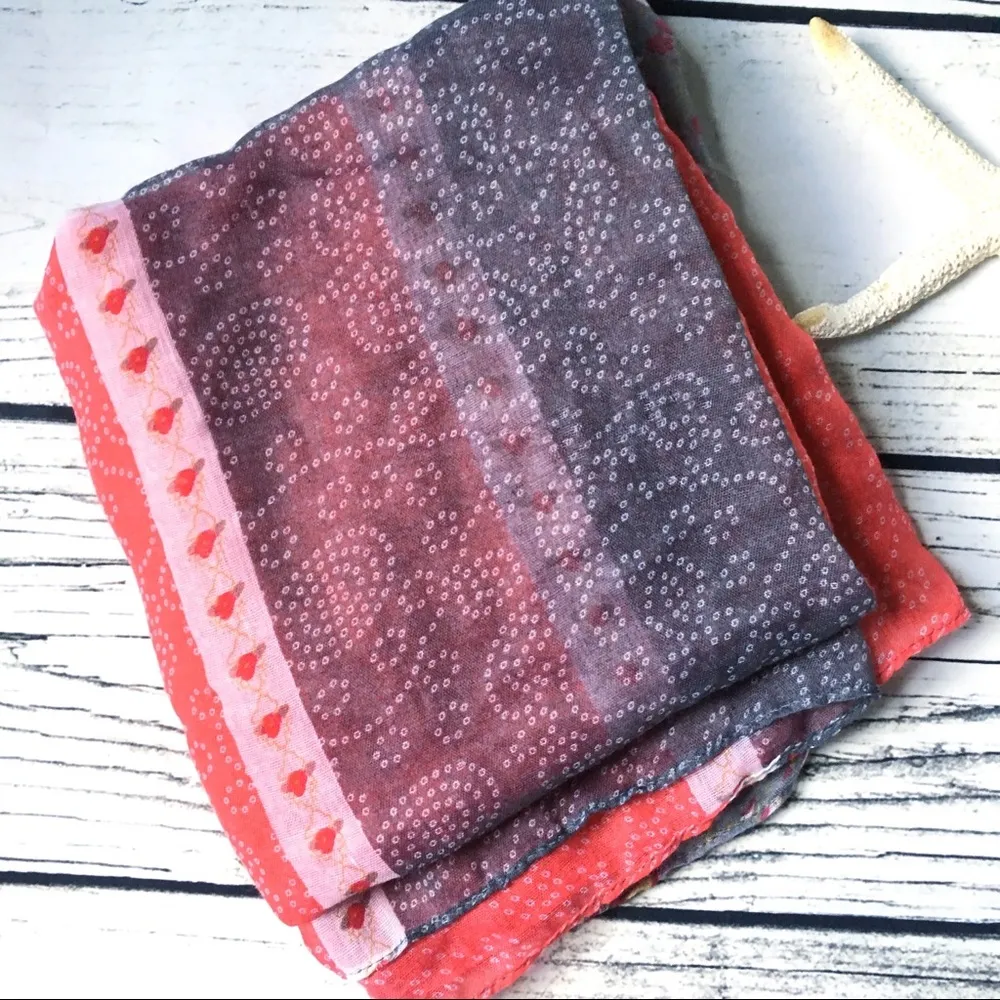 VANITY Infinity Scarf Pink & Gray Boho Print OS - Image 4