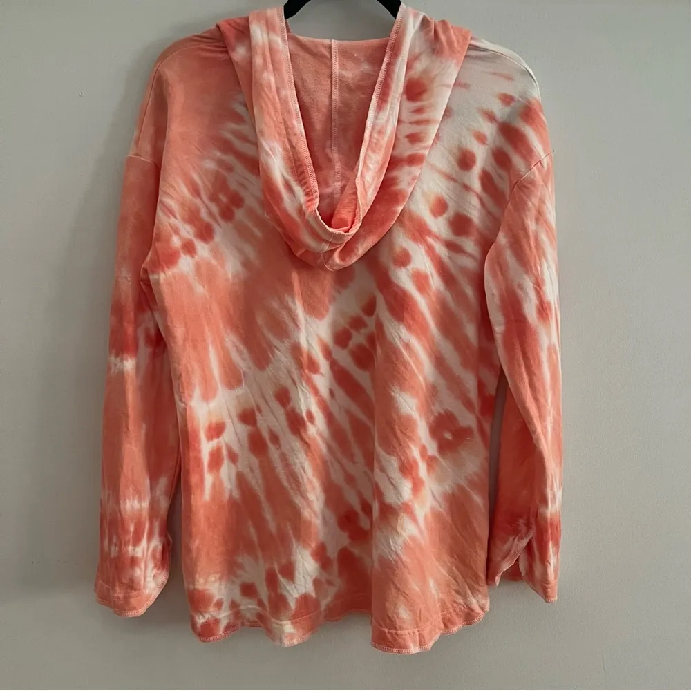 Jane and Delaney orange and white tie dye hooded top.S-M Cotton/ Poly. Very soft - Image 6