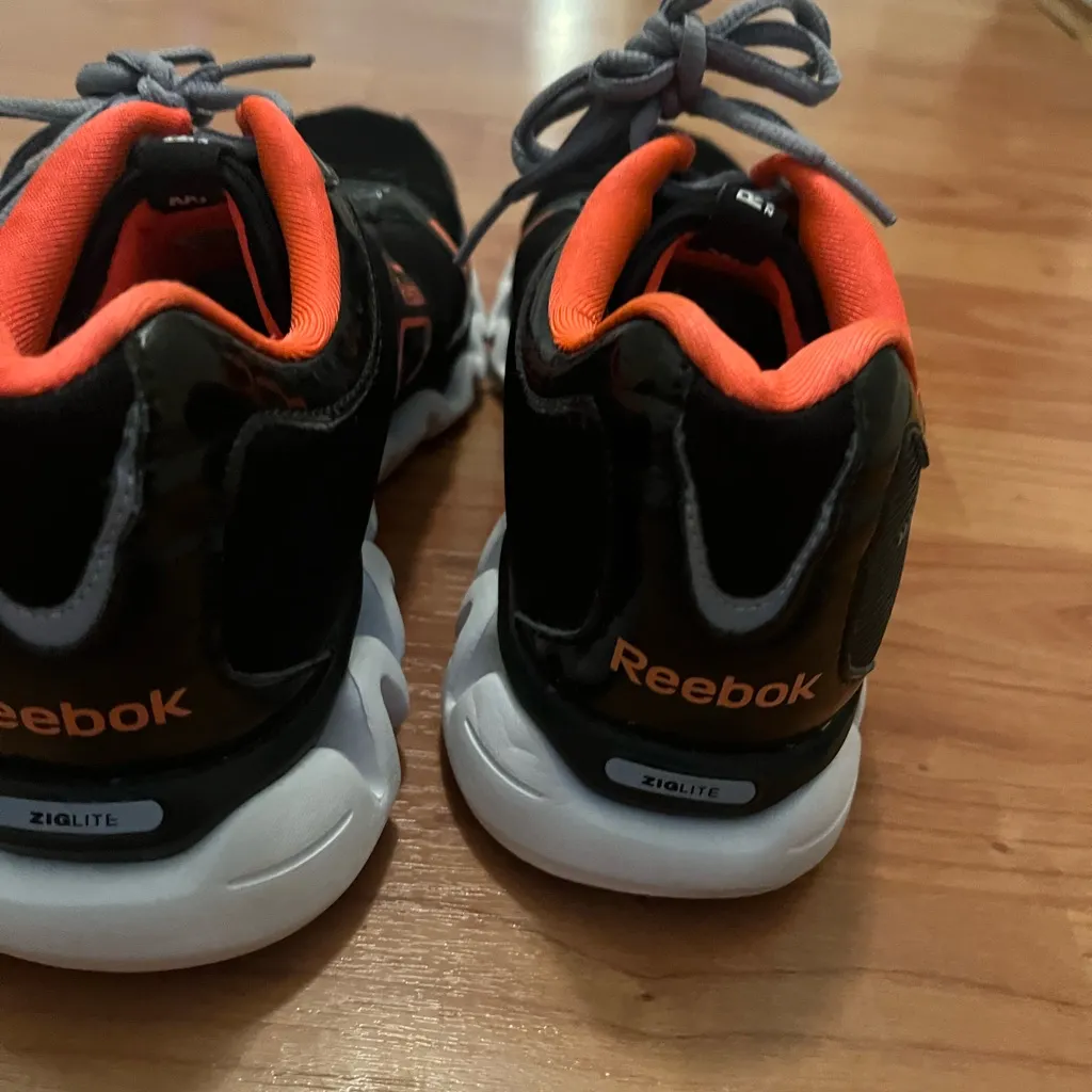 Reebok ZigLite Women's Shoes Lace Up Size 9 Athletic Sneakers Black Orange - Image 8