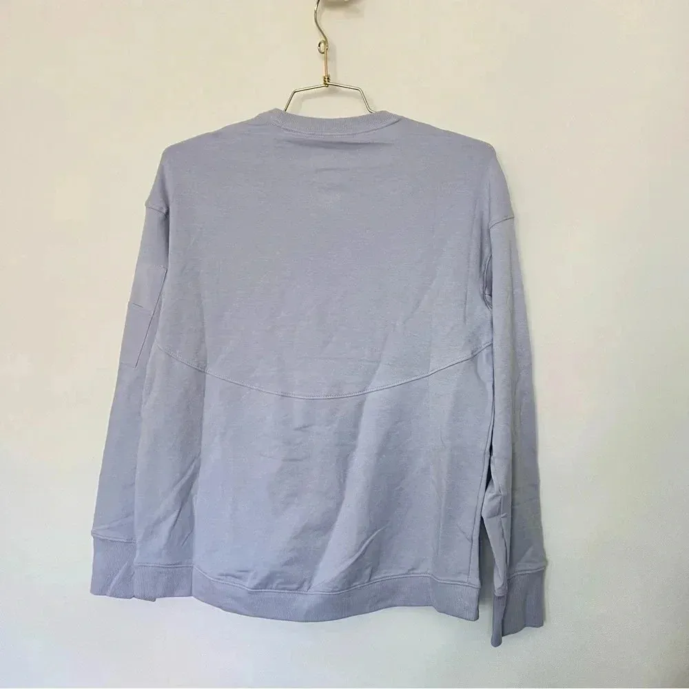 All In Motion French Terry Crew Neck Sweatshirt Size Small Lavender Thumbhole - Image 3
