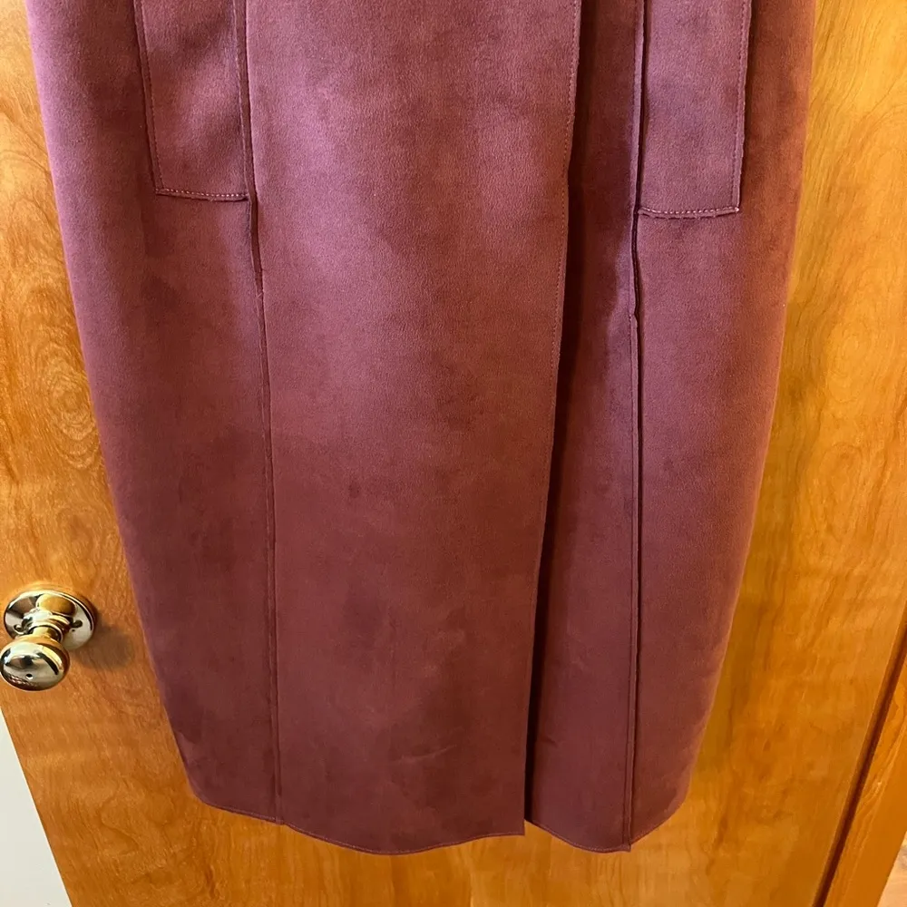 Anthropologie Tandy Longline Faux Suede Utility Topper Vest Jumper Dress XS - Image 4