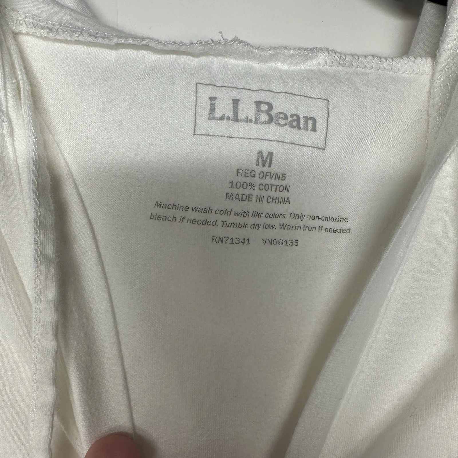 LL Bean womens White hooded long tunic beach cover-up pocket sz Medium - Image 7