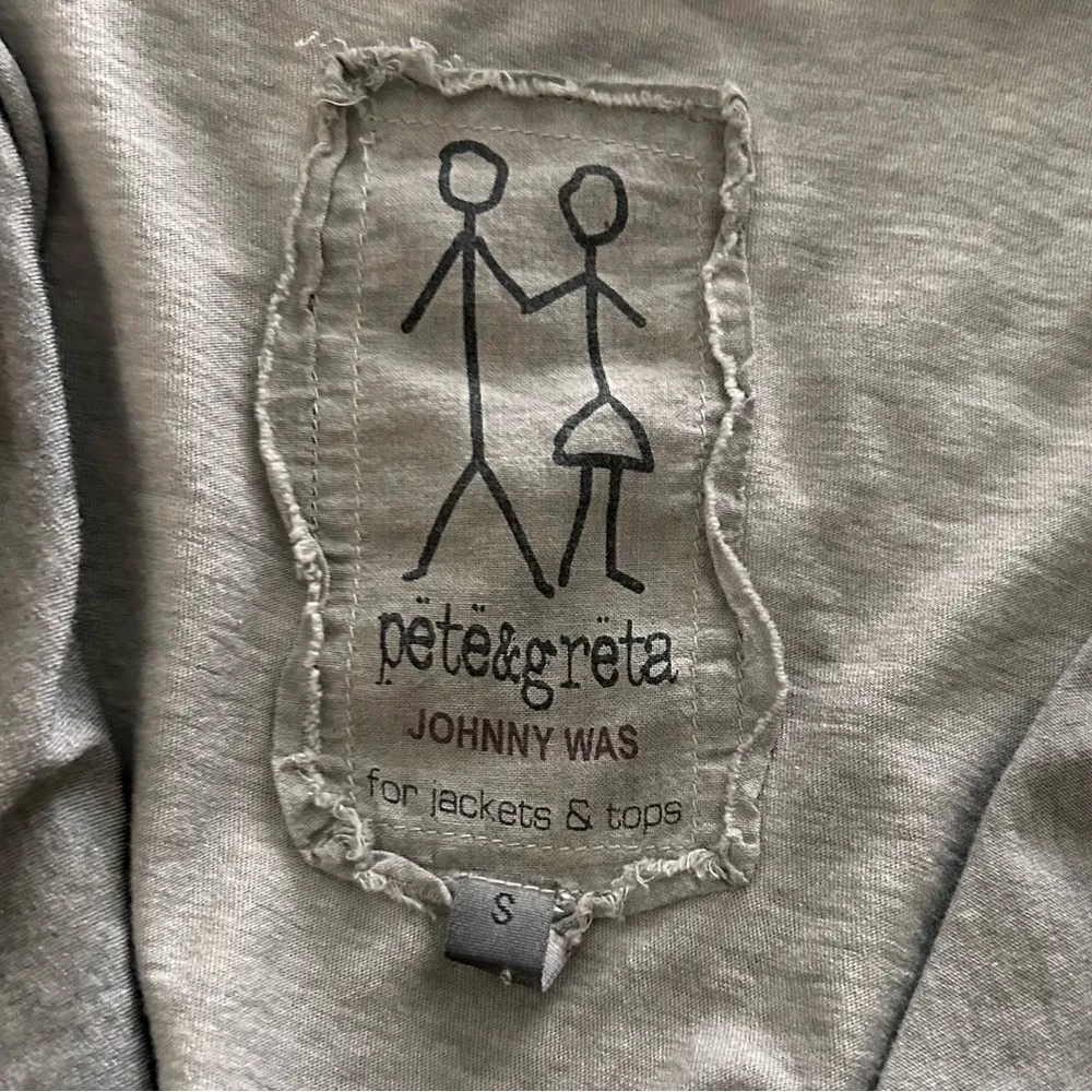 Pete+Greta Johnny Was draped comfy charcoal lightweight cotton cardigan snap - Image 7