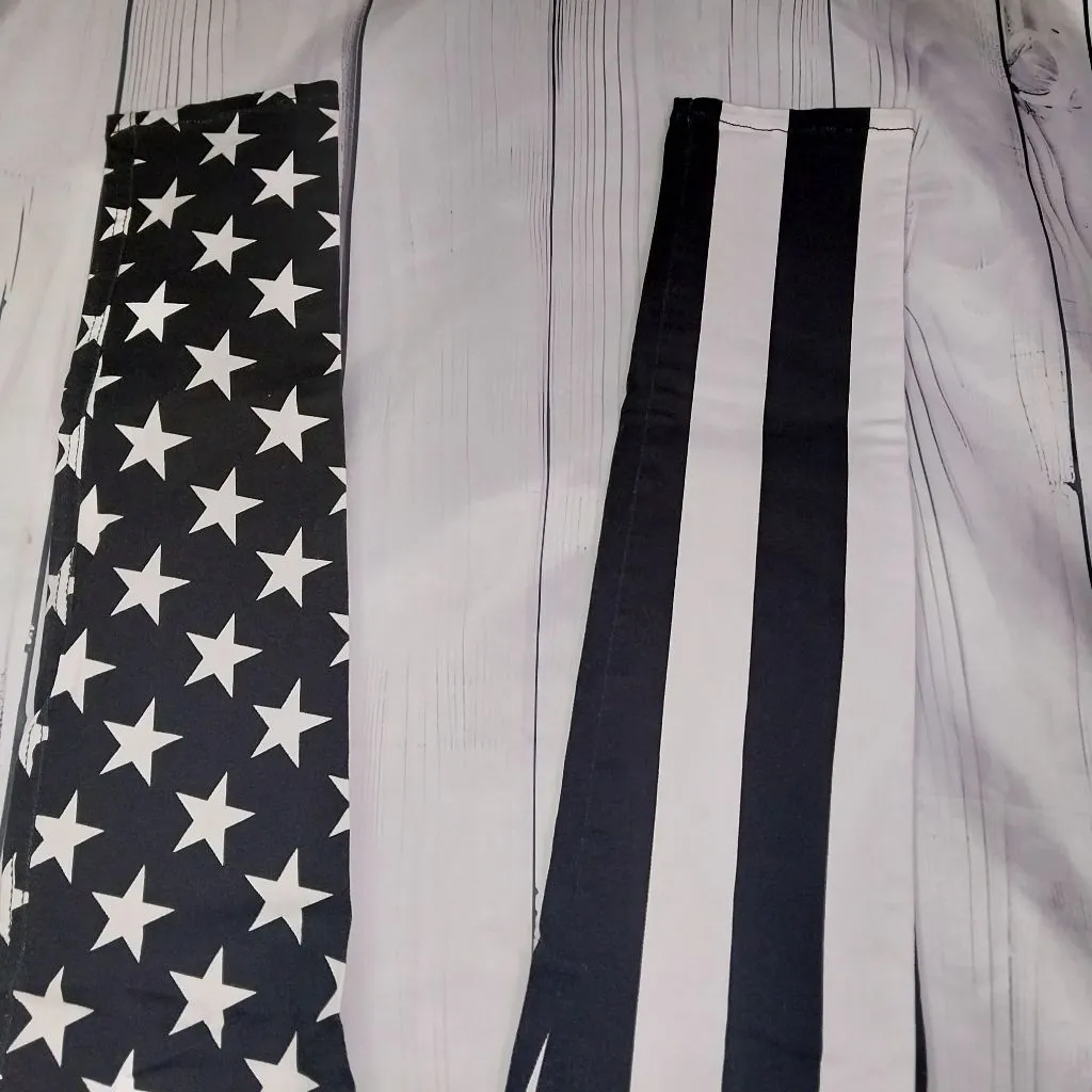 Royal Bones By Tripp NYC Black White Star Split Leg Punk Goth Skinny Jeans - Image 4