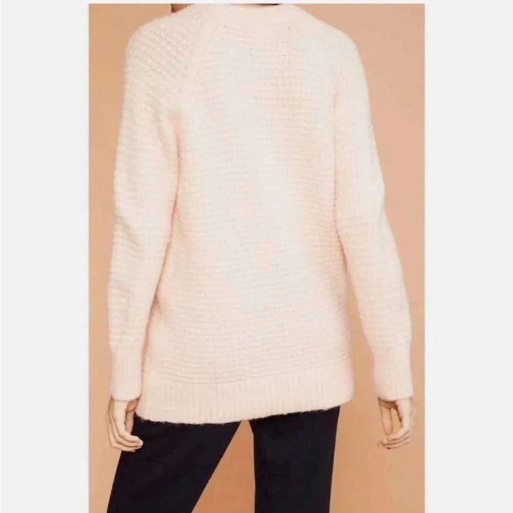 Lou & Grey Texturestitch Waffle Knit Alpaca Blend Sweater Pink Small - Image 2