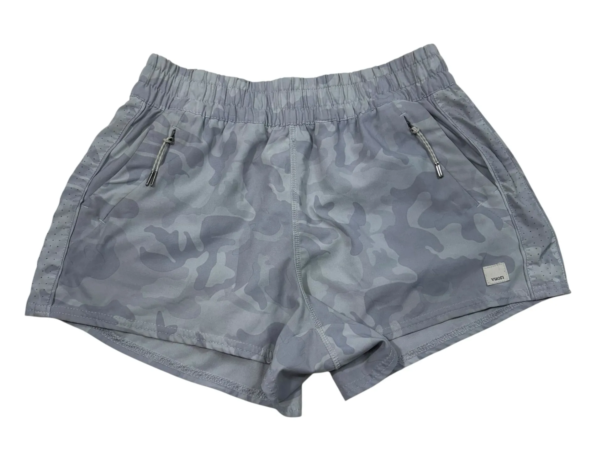 Vuori Dash Active Light Gray Camouflage Lightweight Running Athletic Shorts S - Image 1