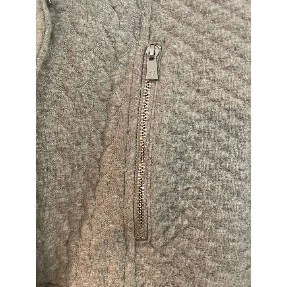 Isaac Mizrahi live! Grey quilted moto sweater small Gray - Image 4