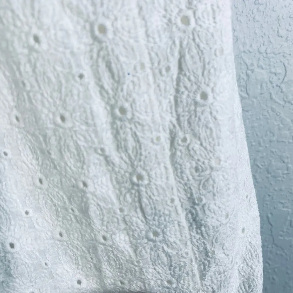 Jack by BB Dakota O'Hara Womens Waist Tie Embroidered Romper White Sz 0 Coquette - Image 6