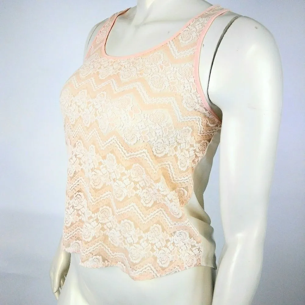 Chloe K See Through Lace Front Sleeveless Blouse - Image 3