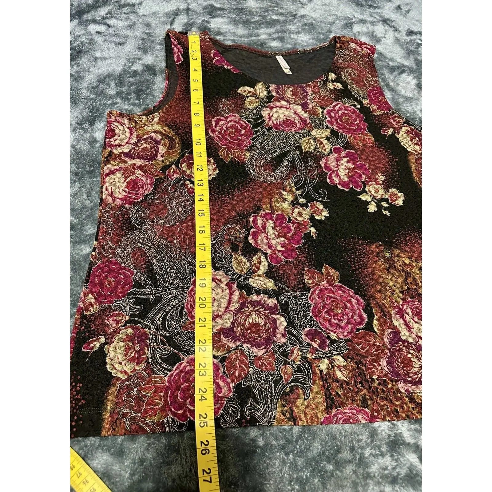 White Stag Women's Multicolor Geometric Metallic Thread Sleeveless Tank Top XL - Image 4